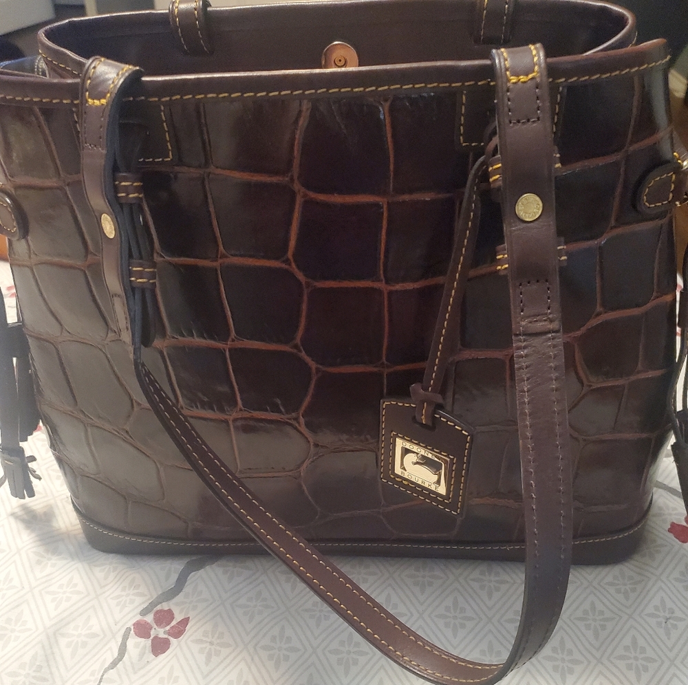 Dooney & Bourke Croco embossed leather satchel